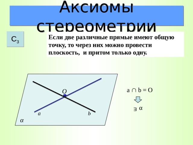 Существует три различные прямые. Различные прямые. Аксиома если две различные прямые. Аксиома если две различные прямыемеют общую точку. Если две различные прямые имеют общую точку то.