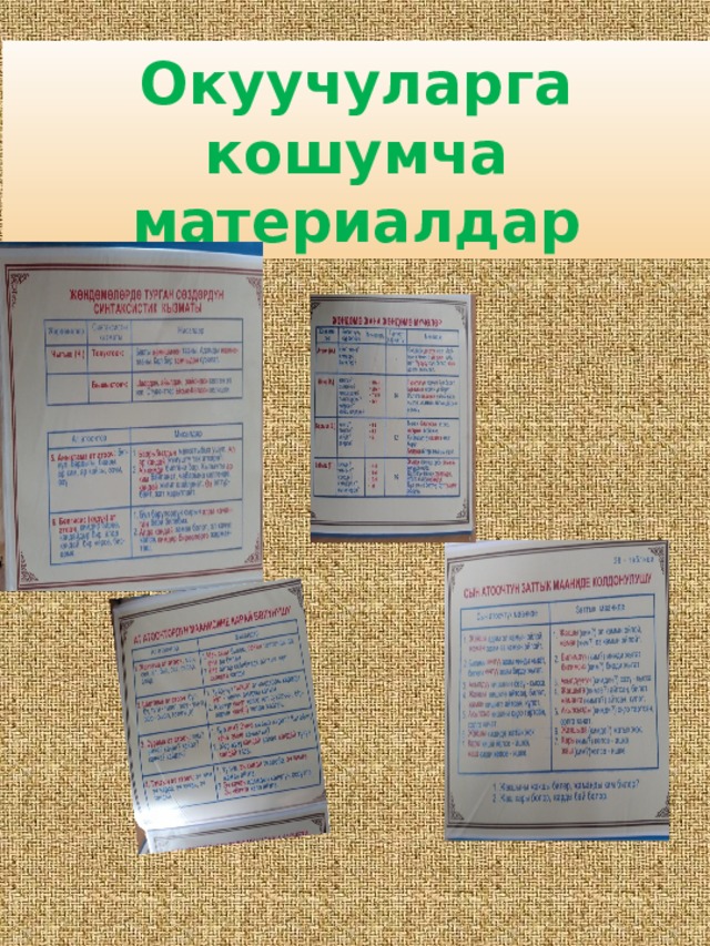 Окуучуларга кошумча материалдар 