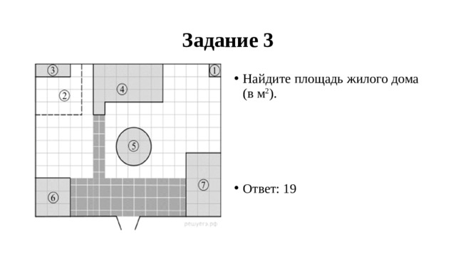 Найдите площадь жилого дома в м2 на плане изображено домохозяйство