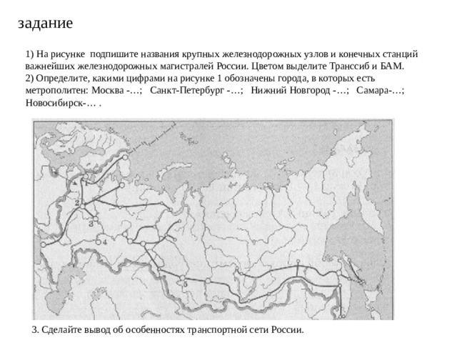 Контурная карта транспорт