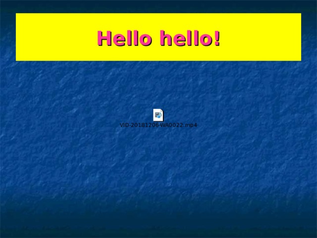Hello hello! 