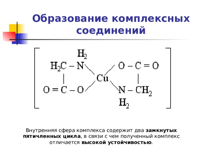 Реакция образования комплексных соединений