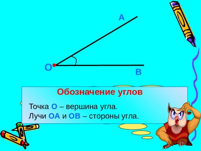 Начерти угол обозначь его