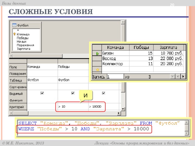  Сложные условия И 