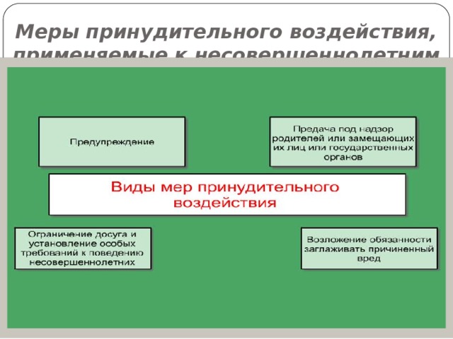 Виды принудительных мер воспитательного воздействия схема
