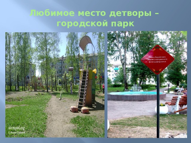 Любимое место детворы –  городской парк 