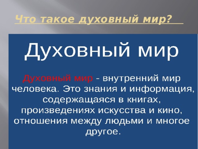 Презентация на тему мой духовный мир