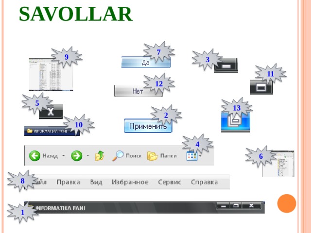 SAVOLLAR 7 9 3 11 12 5 13 2 10 4 6 8 1 