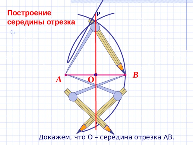 Расположите изображения в порядке соответствующем алгоритму построения середины отрезка