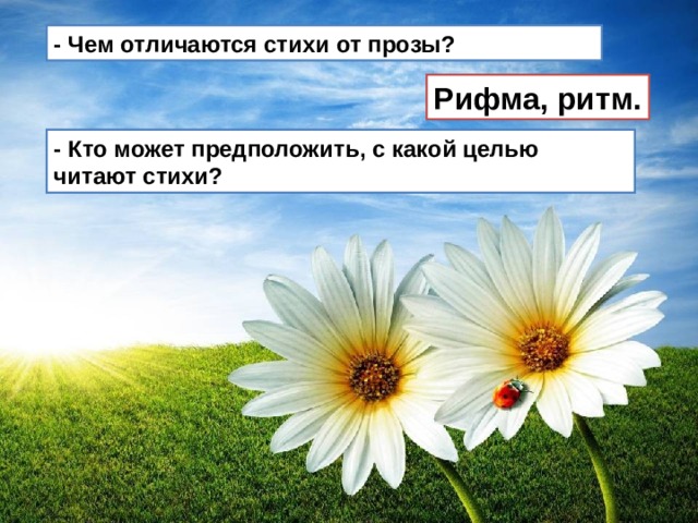 Стих отличается