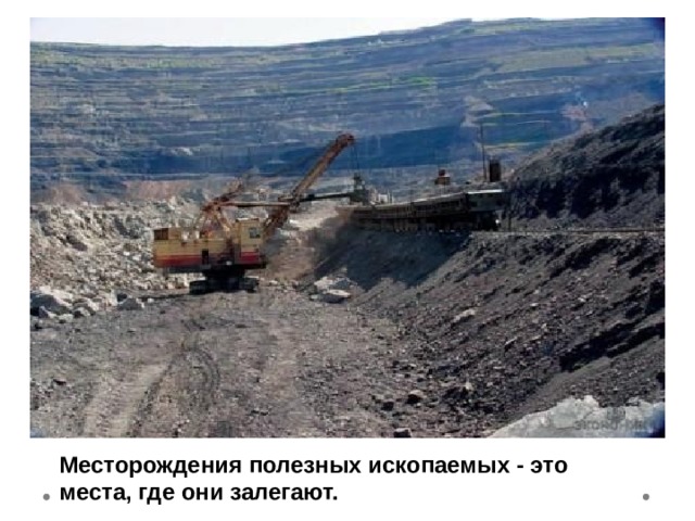 Месторождения полезных ископаемых - это места, где они залегают. 
