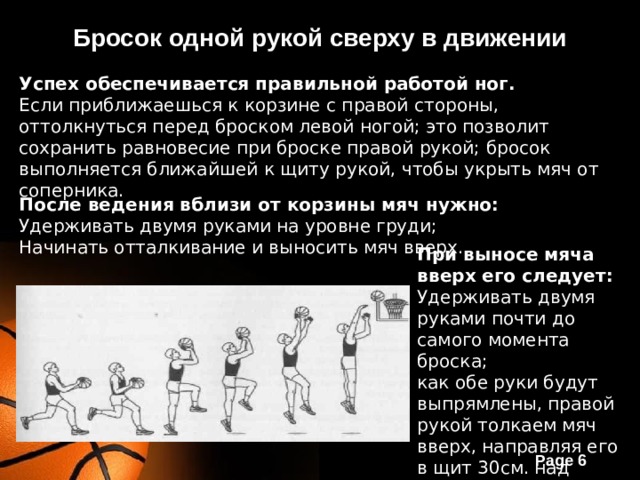 Бросок мяча в движении. Техника броска мяча в движении в баскетболе. Бросок одной рукой сверху в движении. Бросок мяча одной рукой сверху в баскетболе. Бросок одной рукой сверху в движении в баскетболе.