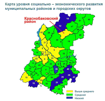 Карта краснобаковского района нижегородской области с деревнями