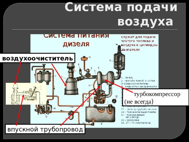 Общее устройство системы питания дизельного двигателя. Устройство системы питания дизельного двигателя.