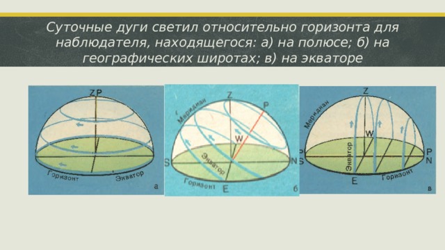 Относительно горизонта. Суточное движение звезд на разных широтах. Суточное движение светил на различных широтах. Суточное движение солнца на различных широтах. Суточное движение светил у полюса.