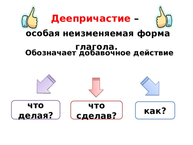 Технологическая карта урока деепричастие как особая форма глагола