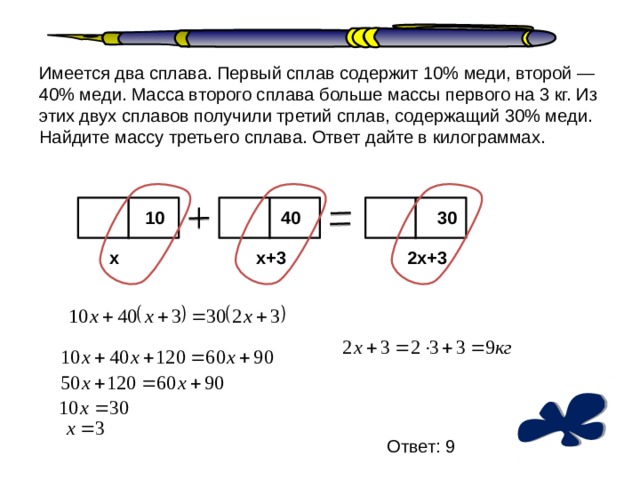 Найдите массу третьего сплава