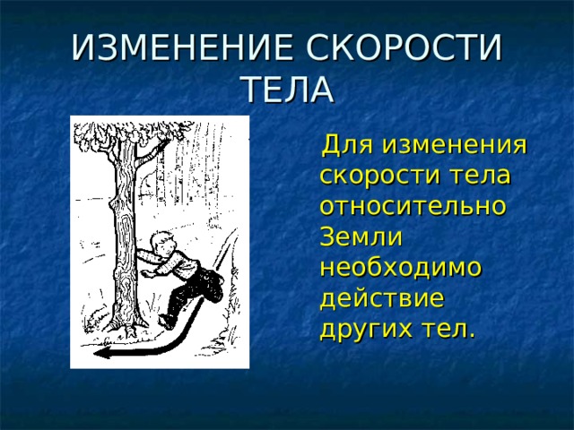 Изменение скорости тела. Примеры изменения скорости тела. Для изменения скорости тела необходимо. Для изменения скорости тела требуется некоторое время.