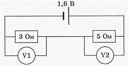 В схему включены два одинаковых микроамперметра и два одинаковых вольтметра