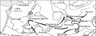 Рассмотрите схему и выполните задание напишите имя правителя осуществившего поход обозначенный