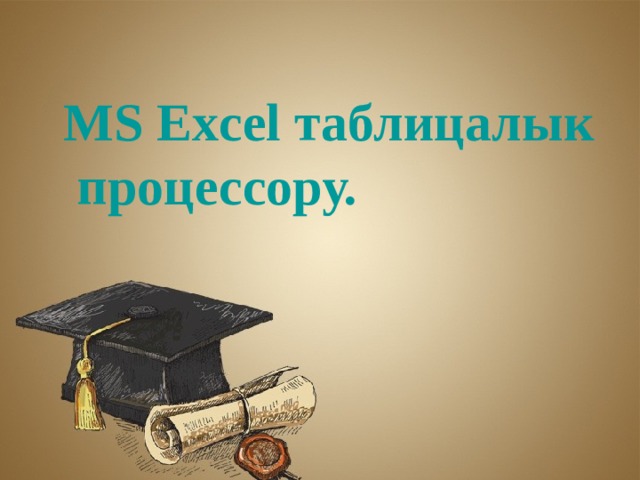 MS Excel таблицалык  процессору. 