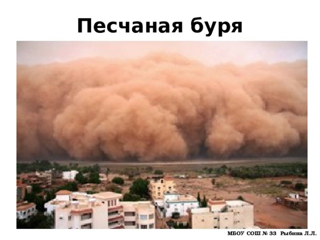 Песчаная буря МБОУ СОШ № 33 Рыбина Л.Л. 