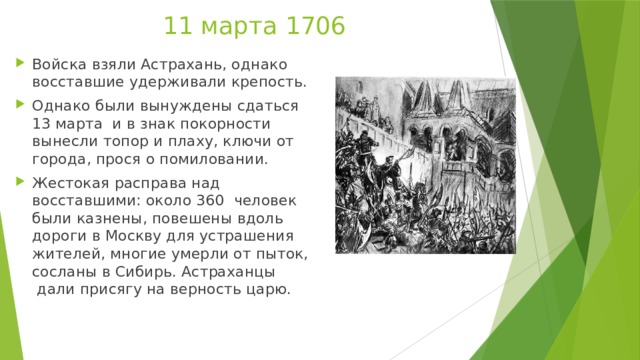 Астраханское восстание 1705 1706 презентация