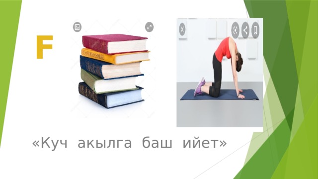 F «Куч акылга баш ийет» 