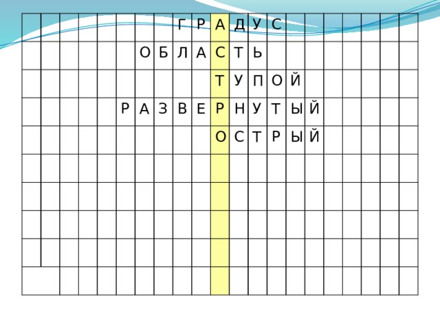 О Г Р Б Р А Л А З А Д В С Т Е Т У У Р С Ь О Н П С О У Й Т Т Ы Р Й Ы Й Проверка кроссворда 