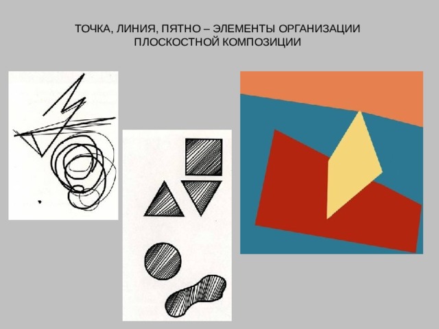 ТОЧКА, ЛИНИЯ, ПЯТНО – ЭЛЕМЕНТЫ ОРГАНИЗАЦИИ ПЛОСКОСТНОЙ КОМПОЗИЦИИ 