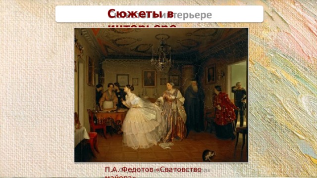 Сюжеты в  интерьере П.А. Федотов «Сватовство  майора» 