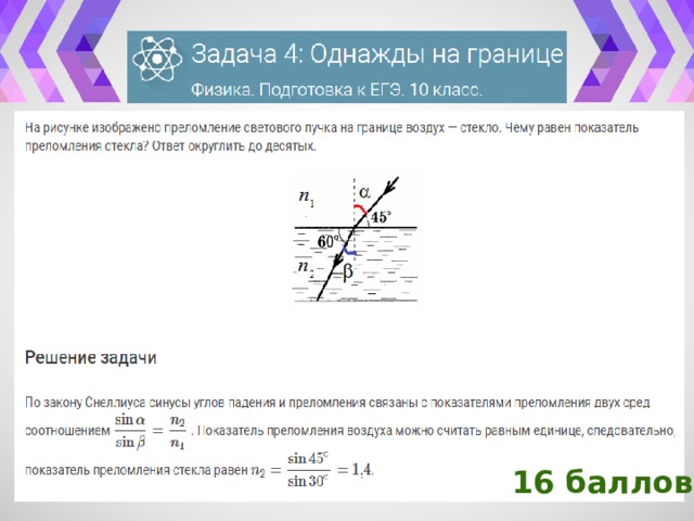 16 баллов 