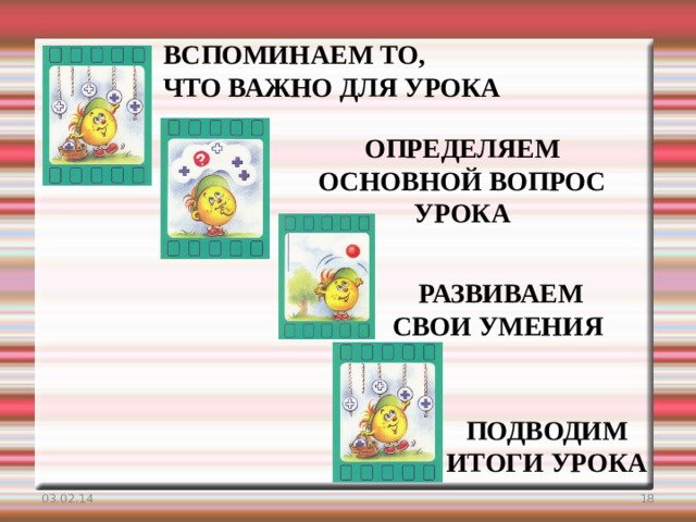 ВСПОМИНАЕМ ТО, ЧТО ВАЖНО ДЛЯ УРОКА ОПРЕДЕЛЯЕМ ОСНОВНОЙ ВОПРОС УРОКА РАЗВИВАЕМ СВОИ УМЕНИЯ ПОДВОДИМ ИТОГИ УРОКА 03.02.14  