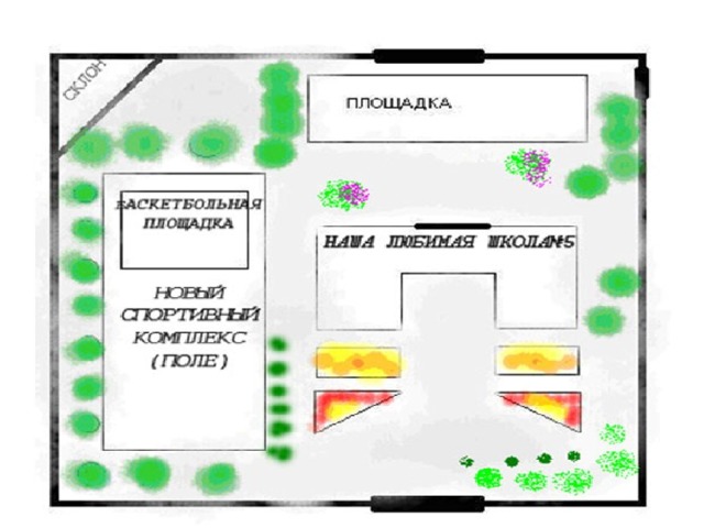 Составить план местности школы