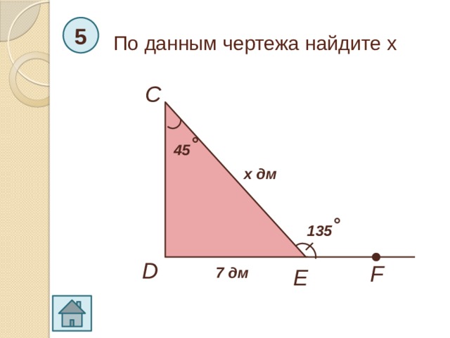 По данным чертежа найдите cos p