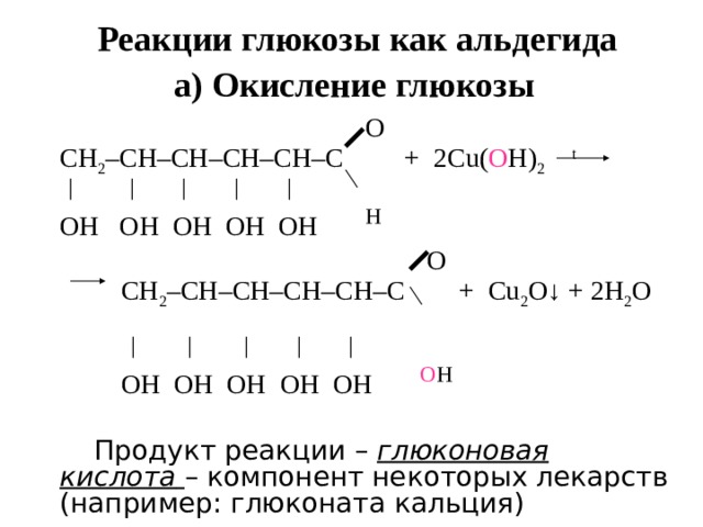 Химическая реакция глюкозы