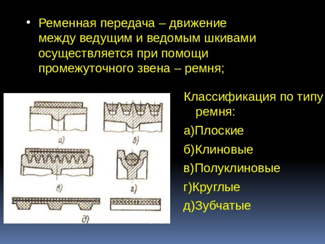 Техническая механика ременные передачи презентация