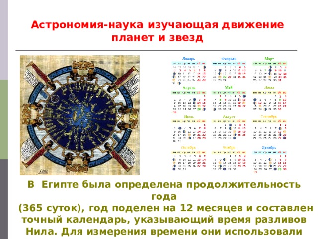 Древнеегипетский календарь презентация