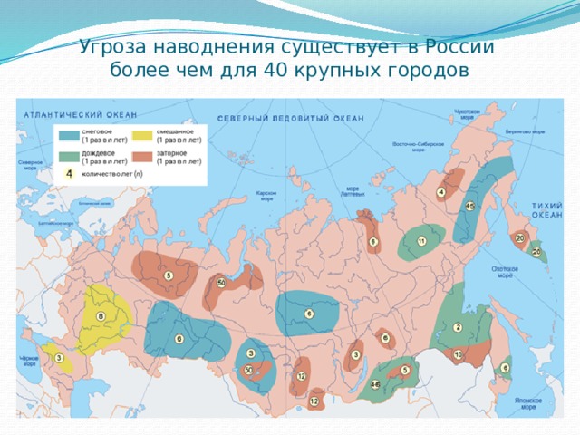 Угроза наводнения существует в России  более чем для 40 крупных городов 