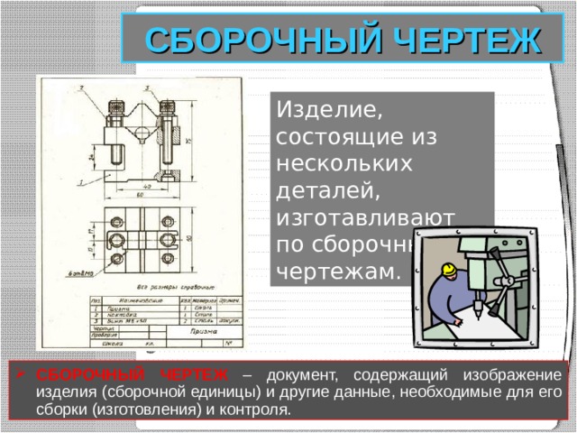 Содержание сборочного чертежа