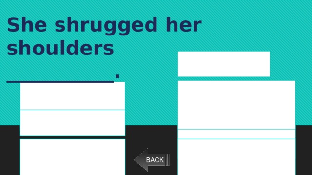 She shrugged her shoulders ___________. differ indifference difference indifferent different differently indifferently