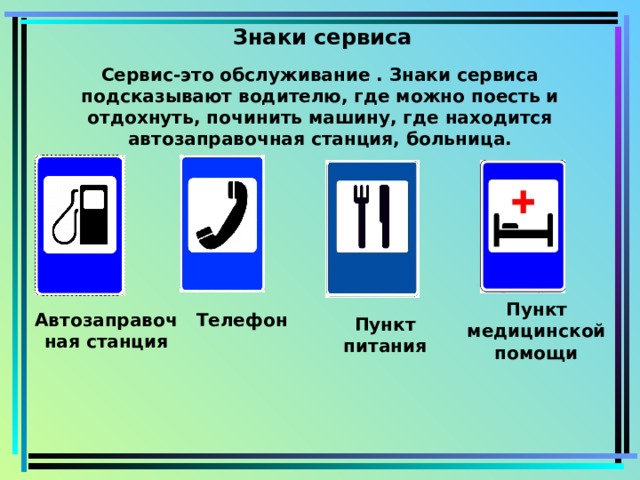 Знаки обслуживания презентация