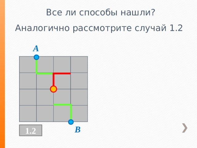 Все ли способы нашли? Аналогично рассмотрите случай 1.2 A В 1.2 