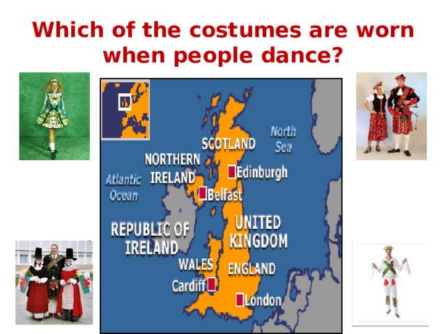 Which of the costumes are worn when people dance?   