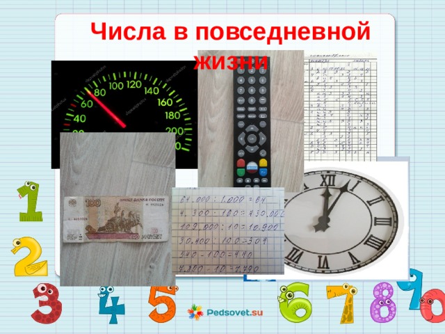 Числа в повседневной  жизни 