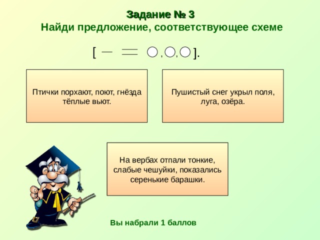 Найти в предложение слово соответствующее схеме