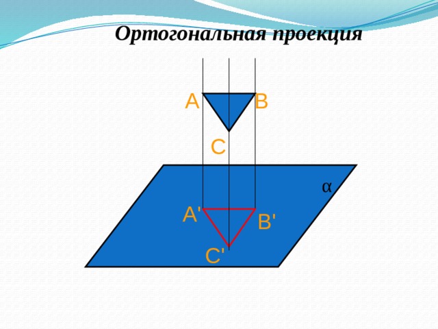  Ортогональная проекция A B C α A' B' C' 12 