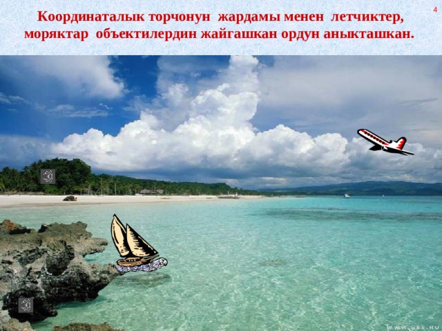 Координаталык торчонун жардамы менен летчиктер, моряктар объектилердин жайгашкан ордун аныкташкан.  