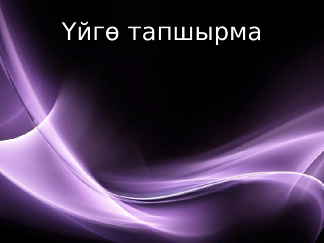 Үйгө тапшырма 