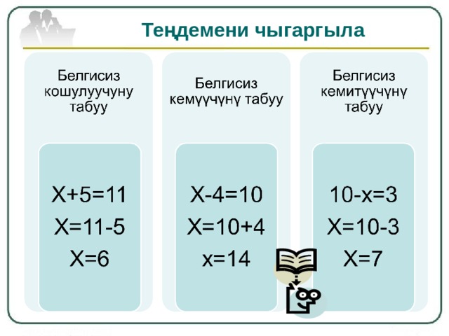 Теңдемени чыгаргыла 